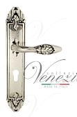Дверная ручка Venezia на планке PL90 мод. Casanova (натур. серебро + чернение) под цил