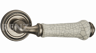 Дверная ручка RENZ мод. Сиракузы (серебро антич. с состар. керамикой) DH 617-16 SL/OC
